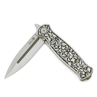 Нож складной КО V2  рукоять серебро Кубачи от Гужаева
