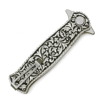 Нож складной КО V2  рукоять серебро Кубачи от Гужаева